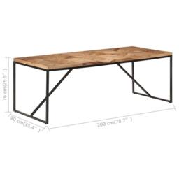 Berkfield Home Dining Table 200x90x76 cm Solid Acacia & Mango Wood in Brown - Size: 200 x 90 x 76 cm - thumbnail 7