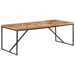 Berkfield Home Dining Table 200x90x76 cm Solid Acacia & Mango Wood in Brown - Size: 200 x 90 x 76 cm - thumbnail 2