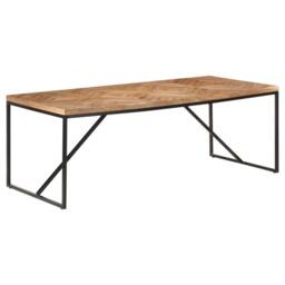 Berkfield Home Dining Table 200x90x76 cm Solid Acacia & Mango Wood in Brown - Size: 200 x 90 x 76 cm - thumbnail 9
