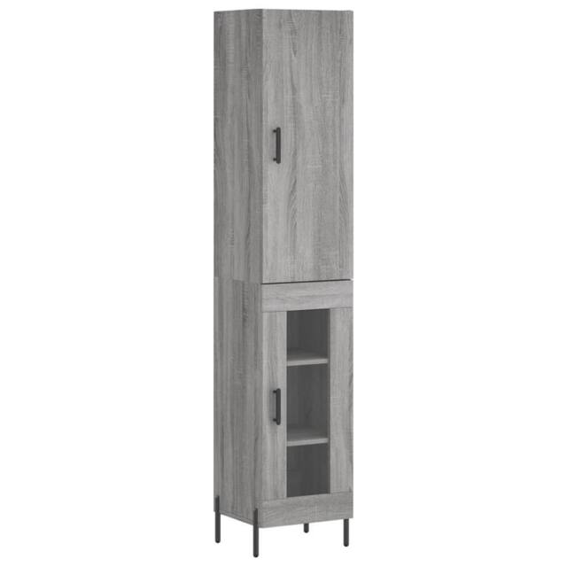 Berkfield Home Highboard Grey Sonoma 34.5x34x180 cm Engineered Wood - image 1