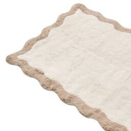 Wyld and Coco Cotton Bath Mat 60 x 90 cm - Beige and Brown Geometric Plush - Size: 1600mm x 900mm - thumbnail 3