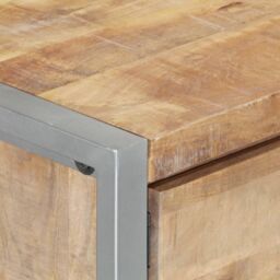Berkfield Home Coffee Table 95x50x40 cm Rough Mango Wood in White - Size: 95 x 50 x 40 cm - thumbnail 5