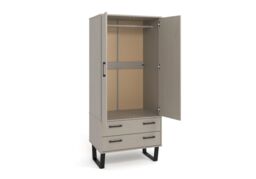 Core Products Texas 2 Door, 2 Drawer Wardrobe - H176cm x W76.5cm x D53cm in Light Brown - thumbnail 4