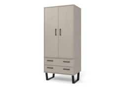Core Products Texas 2 Door, 2 Drawer Wardrobe - H176cm x W76.5cm x D53cm in Light Brown - thumbnail 2