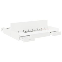 Berkfield Home Storage Bed Frame with Drawer with Headboard with Storage White 150 x 200 cm - thumbnail 3