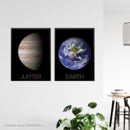 Artery8 Wall Art Print Pack of 3 NASA Our Solar System Images Planets Mars Earth Jupiter Red Spot Space Exploration Large Poster Set - thumbnail 5