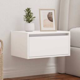 Berkfield Home Wall-mounted Bedside Cabinet with LED Lights White - thumbnail 4