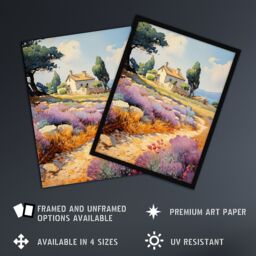 "Artery8 Wall Art Print Rural France Country House Watercolour Painting Poster Picture - Size: W18"" x H24""" - thumbnail 2