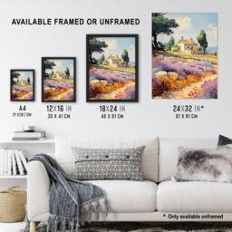 "Artery8 Wall Art Print Rural France Country House Watercolour Painting Poster Picture - Size: W18"" x H24""" - thumbnail 3