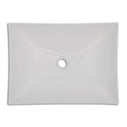 Berkfield Home White Bathroom Ceramic Porcelain Sink Art Basin White High Gloss - thumbnail 4