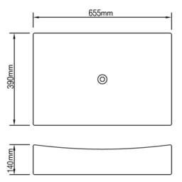 Berkfield Home White Bathroom Ceramic Porcelain Sink Art Basin White High Gloss - thumbnail 5