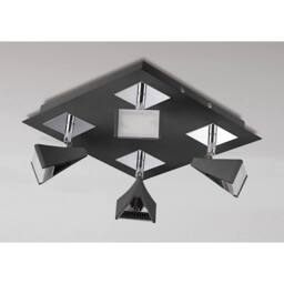Netlighting Filippo Spot Light 4 Light LED Square 20W 1750lm Black Chrome - thumbnail 2