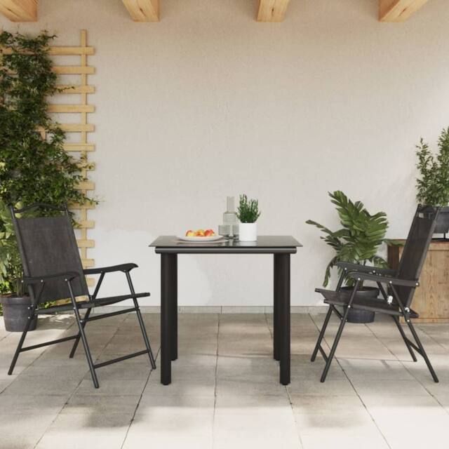 Berkfield Home Beautiful Folding Garden Chairs 2 pcs Melange Grey Steel & Textilene - image 1