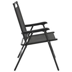 Berkfield Home Beautiful Folding Garden Chairs 2 pcs Melange Grey Steel & Textilene - thumbnail 6