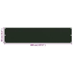 Berkfield Home Balcony Screen Dark Green 90x400 cm HDPE - thumbnail 5