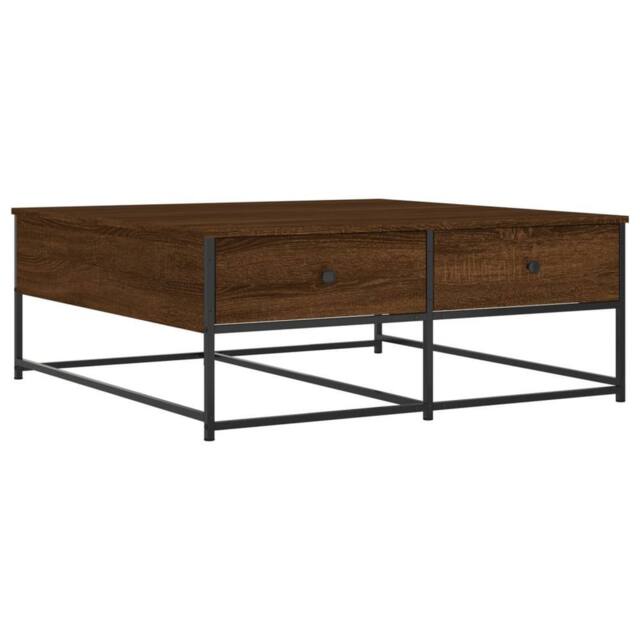 Berkfield Home Coffee Table Brown Oak 100x99x40 cm Engineered Wood - Size: 100 x 99 x 40 cm - image 1