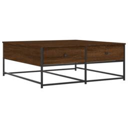Berkfield Home Coffee Table Brown Oak 100x99x40 cm Engineered Wood - Size: 100 x 99 x 40 cm - thumbnail 1