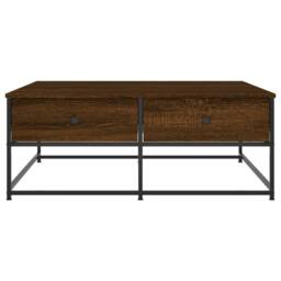Berkfield Home Coffee Table Brown Oak 100x99x40 cm Engineered Wood - Size: 100 x 99 x 40 cm - thumbnail 6