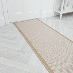 runrug Carpet Runner Rug - Indoor/Outdoor, Reversible, 2mm - 'Illusion' in Beige - Size: 60 cm x 180 cm - thumbnail 1