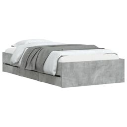 Berkfield Home Bed Frame with Drawers without Mattress Concrete Grey 90x200 cm - thumbnail 3