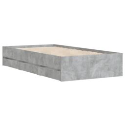 Berkfield Home Bed Frame with Drawers without Mattress Concrete Grey 90x200 cm - thumbnail 4