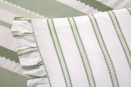 Rapport Home Maya Stripe Polycotton Reversible Duvet Cover Set with Pillowcase in Green - Size: King - thumbnail 2