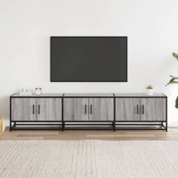 Berkfield Home TV Cabinet Grey Sonoma 180x35x41 cm Engineered Wood - Size: 180 x 35 x 41 cm - thumbnail 1