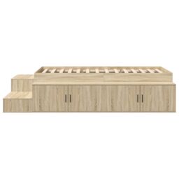 Berkfield Home Storage Bed Frame Sonoma Oak 80x200 cm in Beige - thumbnail 7