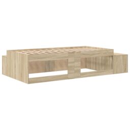 Berkfield Home Storage Bed Frame Sonoma Oak 80x200 cm in Beige - thumbnail 9