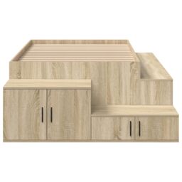 Berkfield Home Storage Bed Frame Sonoma Oak 80x200 cm in Beige - thumbnail 8