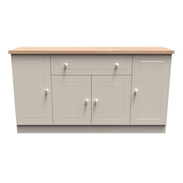Ready Assembled 2 U Norton 4 Door 1 Drawer Wide Unit (Ready Assembled) in Taupe - Size: Large - image 1