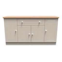 Ready Assembled 2 U Norton 4 Door 1 Drawer Wide Unit (Ready Assembled) in Taupe - Size: Large - thumbnail 1