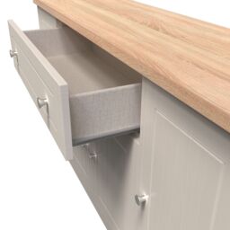 Ready Assembled 2 U Norton 4 Door 1 Drawer Wide Unit (Ready Assembled) in Taupe - Size: Large - thumbnail 6