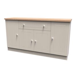 Ready Assembled 2 U Norton 4 Door 1 Drawer Wide Unit (Ready Assembled) in Taupe - Size: Large - thumbnail 3