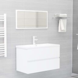 Berkfield Home Sink Cabinet White 80x38.5x45 cm Engineered Wood - thumbnail 3
