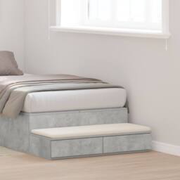 Berkfield Home Bedside Tables Concrete grey Engineered wood 100 x 36.5 x 16.5 cm