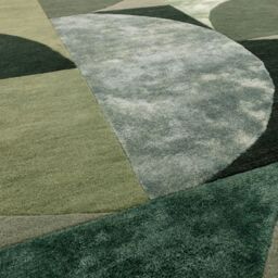 The Rug Shop UK Green Handmade Geometric Abstract Luxurious Easy To Clean Rug - Size: 160 cm x 230 cm - thumbnail 2