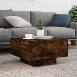 Berkfield Home Coffee Table Smoked Oak 55x55x31 cm Engineered Wood in Brown - Size: 55 x 55 x 31 cm - thumbnail 3