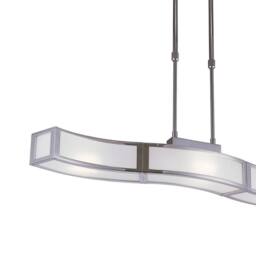 Netlighting Duna E27 Linear Pendant 3 Light L1 Bar Polished Chrome White Acrylic in Grey - thumbnail 5