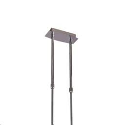 Netlighting Duna E27 Linear Pendant 3 Light L1 Bar Polished Chrome White Acrylic in Grey - thumbnail 3