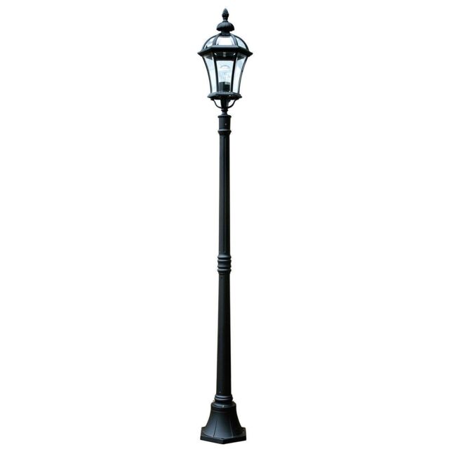 Loops Outdoor IP44 1 Bulb Lamp Post Black LED E27 100W Bulb Traditional d01127