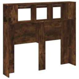 Berkfield Home LED Headboard Smoked Oak 120x18.5x103.5 cm Engineered Wood in Brown - thumbnail 8