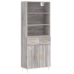 Berkfield Home Highboard Grey Sonoma 69.5x34x180 cm Engineered Wood - thumbnail 2