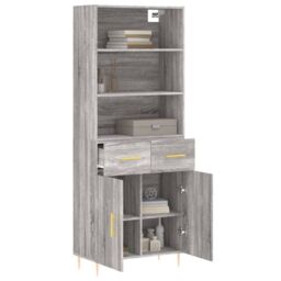 Berkfield Home Highboard Grey Sonoma 69.5x34x180 cm Engineered Wood - thumbnail 3