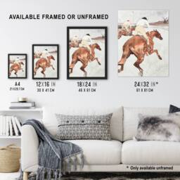 "Artery8 The Jockey Horse Racing Vintage Wall Art Print Toulouse Lautrec in Brown - Size: W24"" x H32""" - thumbnail 3