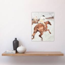 "Artery8 The Jockey Horse Racing Vintage Wall Art Print Toulouse Lautrec in Brown - Size: W24"" x H32""" - thumbnail 4