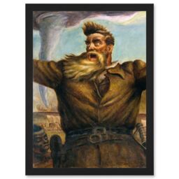 Artery8 Curry Mural Abolitionist John Brown American Painting Artwork Framed Wall Art Print A4 in Black - thumbnail 1