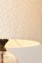 ValueLights Jessy Black Glass Table Lamp With Boucle Shade - thumbnail 4