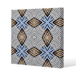 Benjamin Tate Design Abstract geometric roughly hatched shapes colored with hand drawn brush stokes (Canvas Print) / 114 x 114 x 4cm - thumbnail 1
