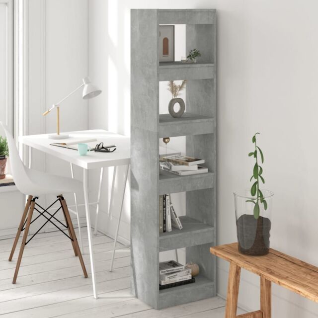 Berkfield Home Book Cabinet/Room Divider Concrete Grey 40x30x166 cm - Size: 40 x 30 x 166 cm - image 1